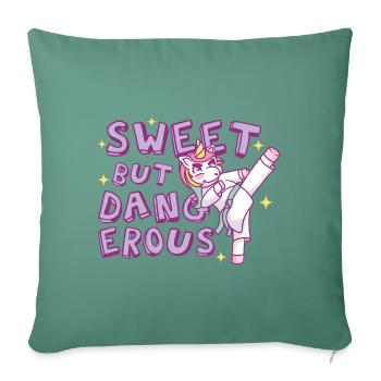 Sweet but dangerous Karate Unicorn - Sofa pillowcase 17,3'' x 17,3'' (45 x 45 cm) - cypress green - Front