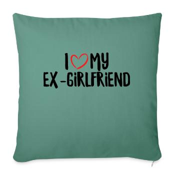 J’aime mon ex-petite amie - Housse de coussin décorative 45 x 45 cm - vert sapin - Devant