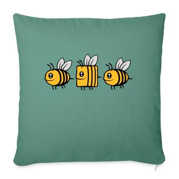 bee different comic bee - Sofa pillowcase 17,3'' x 17,3'' (45 x 45 cm) - cypress green - Front