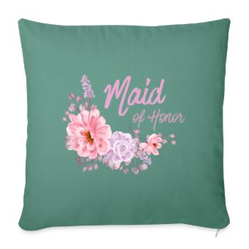 Flower Brautjungfer Maid of Honor - Sofakissenbezug 45 x 45 cm - Tanngrün - Vorne