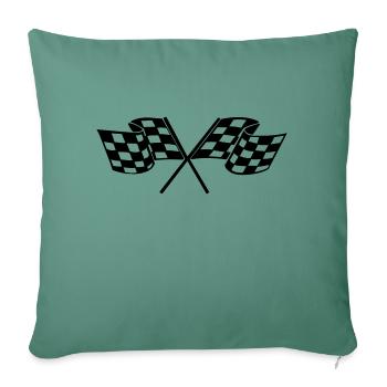 racing flags sport - Housse de coussin décorative 45 x 45 cm - vert sapin - Devant