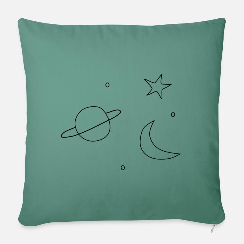Univers. - Housse de coussin décorative 45 x 45 cm - vert sapin