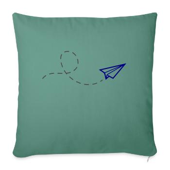 avion en papier - Housse de coussin décorative 45 x 45 cm - vert sapin - Devant
