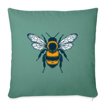 Bee Emblem - Sofakissenbezug 45 x 45 cm - Tanngrün - Vorne