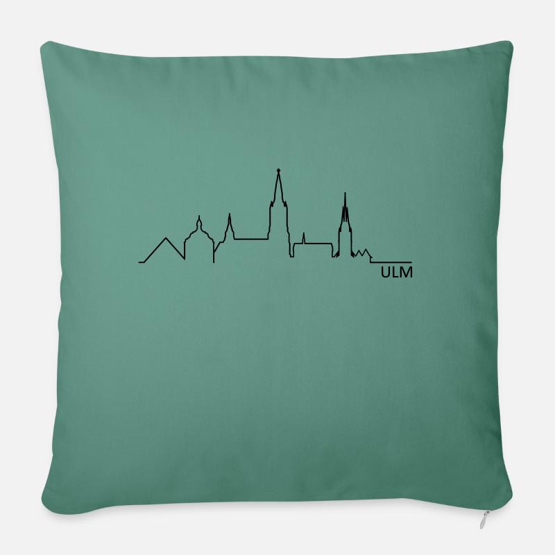 Skyline Ulm Silhouette - Sofakissenbezug 45 x 45 cm - Tanngrün