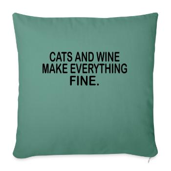 Cat Katze - Sofa pillowcase 17,3'' x 17,3'' (45 x 45 cm) - cypress green - Front