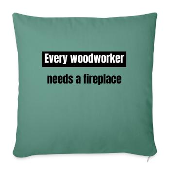 menuisier meilleur arboriculture couper le bois - Housse de coussin décorative 45 x 45 cm - vert sapin - Devant