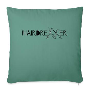 Coiffeur - Housse de coussin décorative 45 x 45 cm - vert sapin - Devant