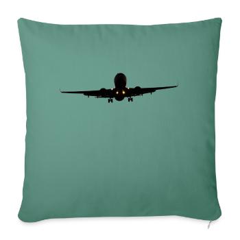 Plane will land - Sofa pillowcase 17,3'' x 17,3'' (45 x 45 cm) - cypress green - Front