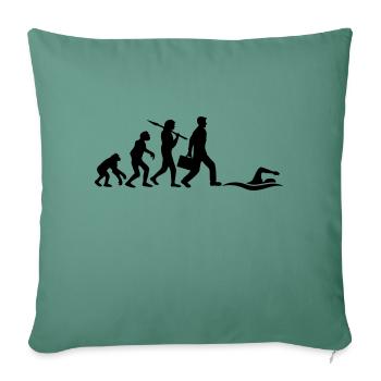 développement de l'évolution né pour nager logo s - Housse de coussin décorative 45 x 45 cm - vert sapin - Devant