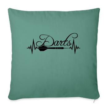 logo club texte fréquence battement de coeur pouls jouer - Housse de coussin décorative 45 x 45 cm - vert sapin - Devant