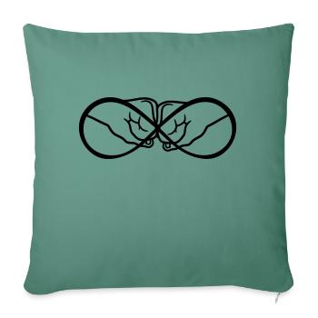 2 Bro Fist Infinite Fists Friends Friends Salutation d’équipe - Housse de coussin décorative 45 x 45 cm - vert sapin - Devant