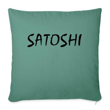 Lettrage SATOSHI des fondateurs de Bitcoin - Housse de coussin décorative 45 x 45 cm - vert sapin - Devant