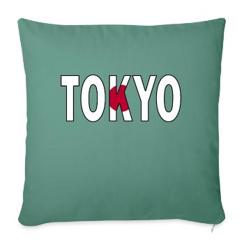 Tokio in Nationalfarben - Sofakissenbezug 45 x 45 cm - Tanngrün - Vorne
