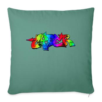 graffiti street art spray couleurs cool artiste urbain - Housse de coussin décorative 45 x 45 cm - vert sapin - Devant