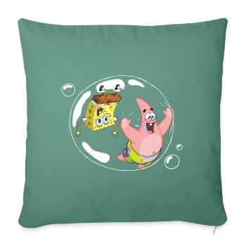 Spongebob Squarepants With Patrick In A Bubble - Sofa pillowcase 17,3'' x 17,3'' (45 x 45 cm) - cypress green - Front