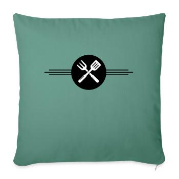 Grill cutlery icon - Sofa pillowcase 17,3'' x 17,3'' (45 x 45 cm) - cypress green - Front
