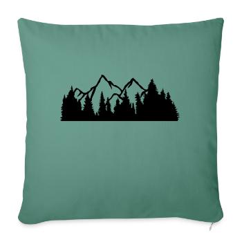 gipfel berge huegel wald bergig ausflug urlaub fer - Sofakissenbezug 45 x 45 cm - Tanngrün - Vorne