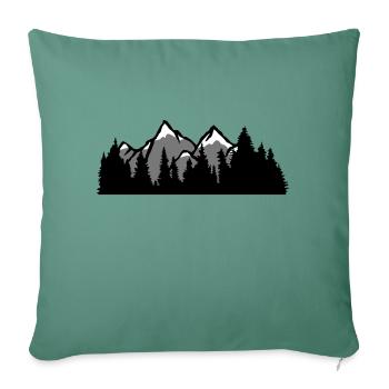 berge huegel wald bergig ausflug urlaub ferien nad - Sofakissenbezug 45 x 45 cm - Tanngrün - Vorne