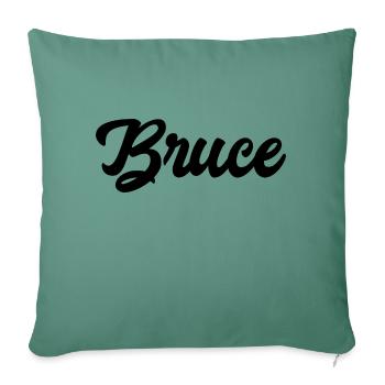 Bruce Custom Text Nom d’anniversaire - Housse de coussin décorative 45 x 45 cm - vert sapin - Devant