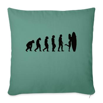 Surfer Surfboard Surf Evolution Surf - Housse de coussin décorative 45 x 45 cm - vert sapin - Devant