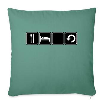 Eat Sleep Repeat - Sofa pillowcase 17,3'' x 17,3'' (45 x 45 cm) - cypress green - Front