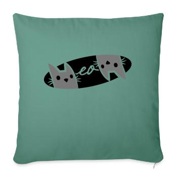 Katzen Logo Text Meow - Sofakissenbezug 45 x 45 cm - Tanngrün - Vorne