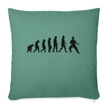 Évolution du karaté - Housse de coussin décorative 45 x 45 cm - vert sapin - Devant