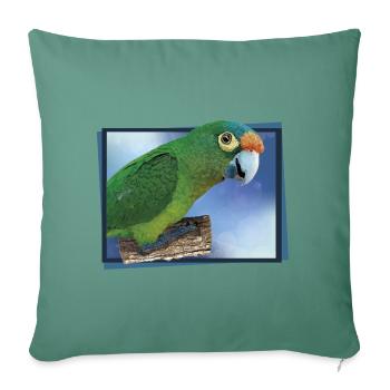 Orange-fronted parakeet - Sofa pillowcase 17,3'' x 17,3'' (45 x 45 cm) - cypress green - Front