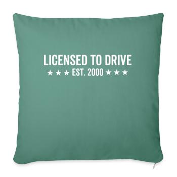 Licensed to Drive Est. 2000 - Sofa pillowcase 17,3'' x 17,3'' (45 x 45 cm) - cypress green - Front
