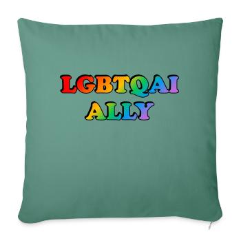 LGBTQI Ally - Sofa pillowcase 17,3'' x 17,3'' (45 x 45 cm) - cypress green - Front