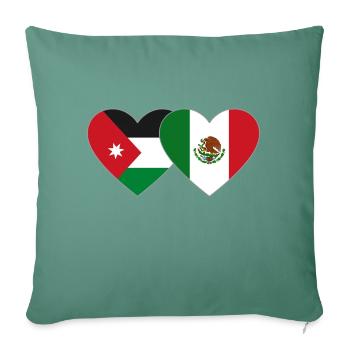 Jordan Mexico Flag Heart - Sofa pillowcase 17,3'' x 17,3'' (45 x 45 cm) - cypress green - Front