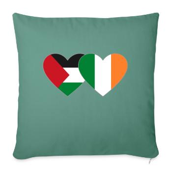 Drapeau de la Palestine et de l’Irlande - Housse de coussin décorative 45 x 45 cm - vert sapin - Devant