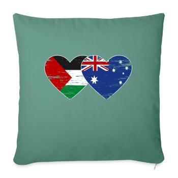 Palestine Australia Flag Heart Used - Sofa pillowcase 17,3'' x 17,3'' (45 x 45 cm) - cypress green - Front