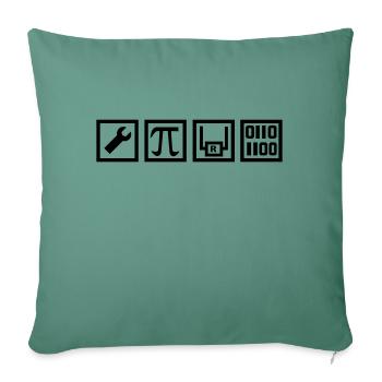 engineer - technics - Sofa pillowcase 17,3'' x 17,3'' (45 x 45 cm) - cypress green - Front