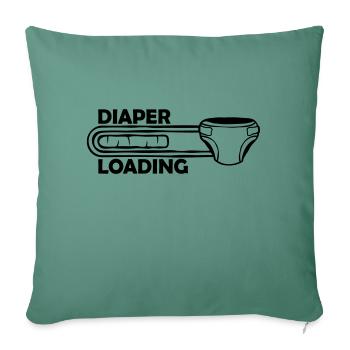 Windel Diaper Loading - Sofa pillowcase 17,3'' x 17,3'' (45 x 45 cm) - cypress green - Front