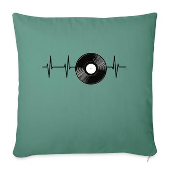 Enregistrement de la fréquence cardiaque - Housse de coussin décorative 45 x 45 cm - vert sapin - Devant