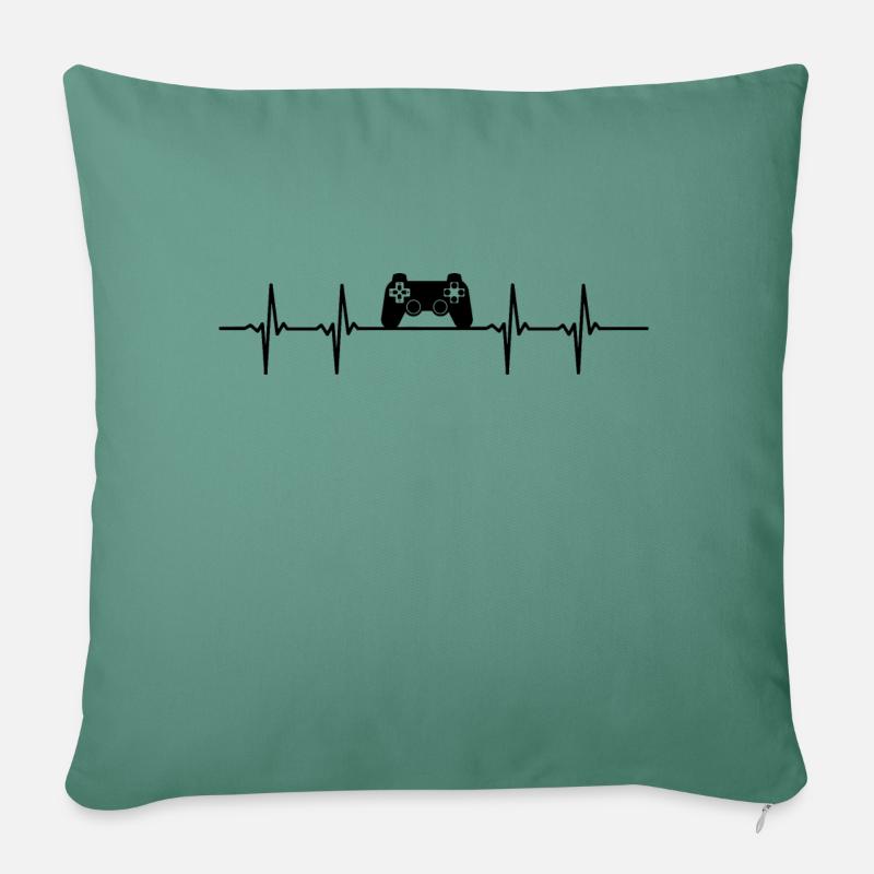 Heartbeat Controller - Sofakissenbezug 45 x 45 cm - Tanngrün