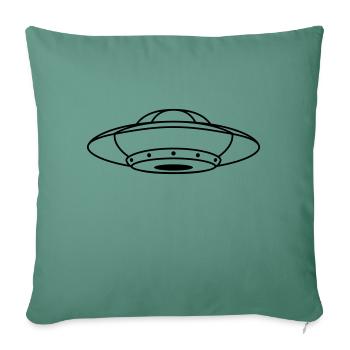 Aliens UFO flying saucer - Sofa pillowcase 17,3'' x 17,3'' (45 x 45 cm) - cypress green - Front