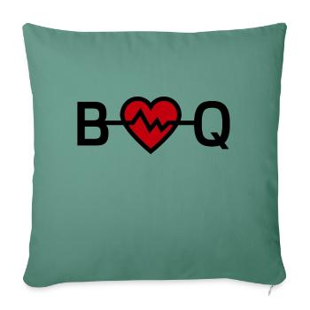 ''BBQ'' is my heart - Sofa pillowcase 17,3'' x 17,3'' (45 x 45 cm) - cypress green - Front