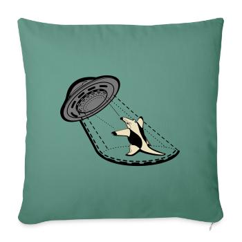 Tamandua Kleiner Ameisenbär gegen Ufo - Sofakissenbezug 45 x 45 cm - Tanngrün - Vorne