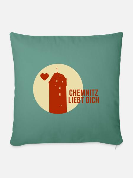 Chemnitz liebt dich - Sofakissenbezug 45 x 45 cm - Tanngrün