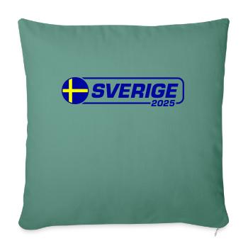 Suède 2025 Sverige - Housse de coussin décorative 45 x 45 cm - vert sapin - Devant