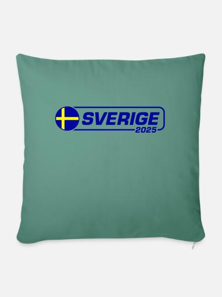 Schweden 2025 Sverige - Sofakissenbezug 45 x 45 cm - Tanngrün