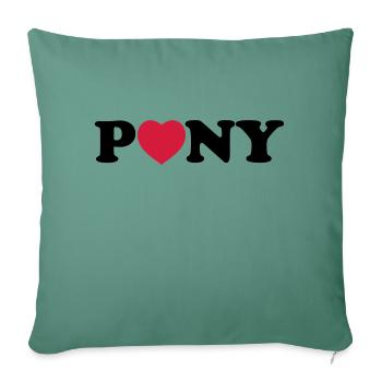 Pony heart - Housse de coussin décorative 45 x 45 cm - vert sapin - Devant