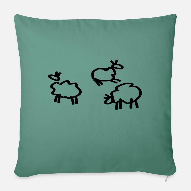 Schafe // Sheep - Sofakissenbezug 45 x 45 cm - Tanngrün