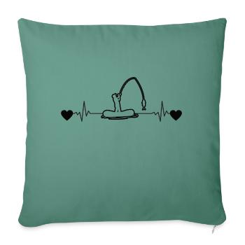 Fishing Fishing Fishing Fishing Hooks Fishing - Sofa pillowcase 17,3'' x 17,3'' (45 x 45 cm) - cypress green - Front