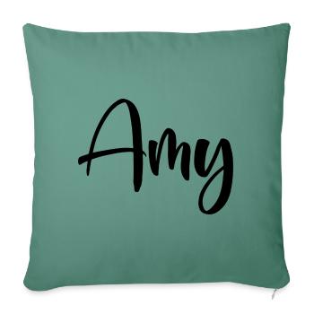 Prénom - Amy - Housse de coussin décorative 45 x 45 cm - vert sapin - Devant