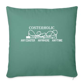 Rollercoaster montagnes russes - Housse de coussin décorative 45 x 45 cm - vert sapin - Devant