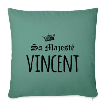 Sa majesté Vincent - Housse de coussin décorative 45 x 45 cm - vert sapin - Devant